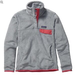 Patagonia Gray Fleece with coral Trim